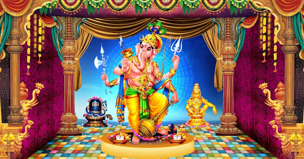 Lord vinayaka stage backdrop HD wallpapers with lord ganesh HD images |  naveengfx