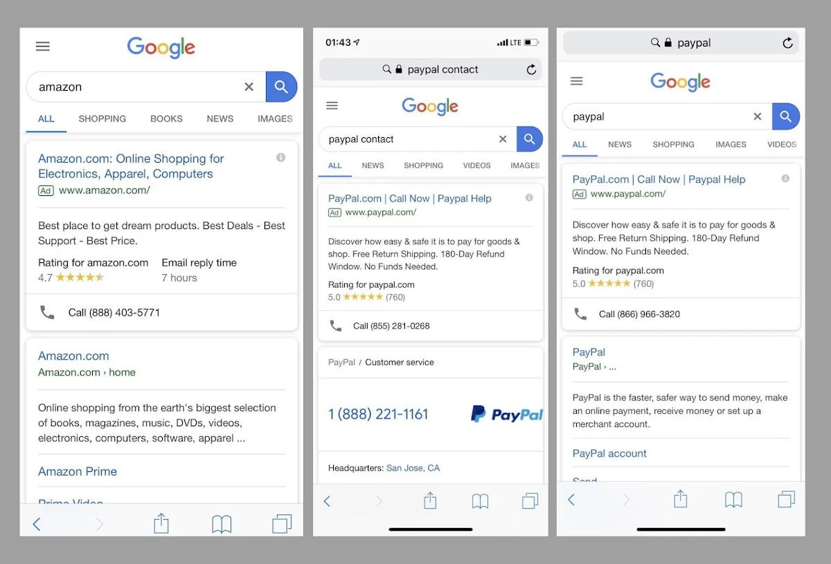 Hackers get hold of PayPal and Amazon clients through Google Search Ads