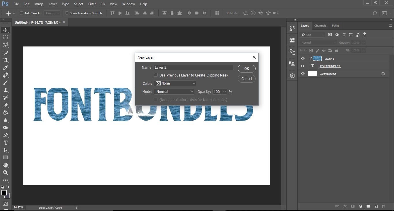 Add image into text in Design Bundles