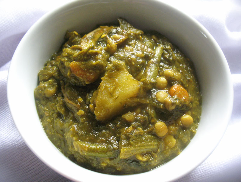 Sindhi Curried Spinach and Vegetables Lisa's Kitchen Vegetarian