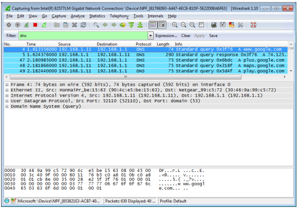 using wireshark to examine a udp dns capture using wireshark to examine a udp dns capture