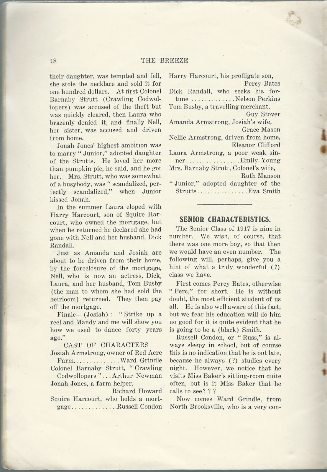 Heirlooms Reunited May, 1917, Issue of The Breeze of Brooksville High