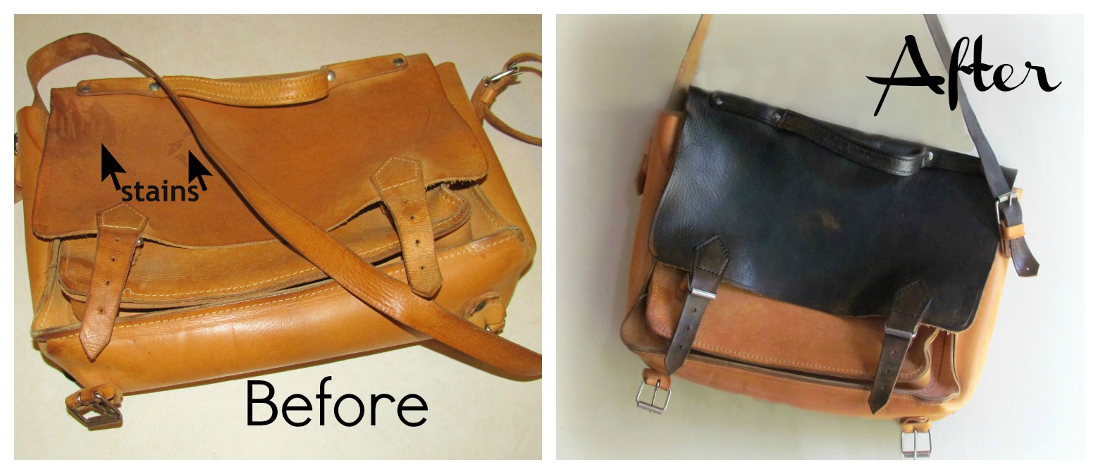 Refashion Co-op: Two Tone Leather Bag: Leather Dye Testing