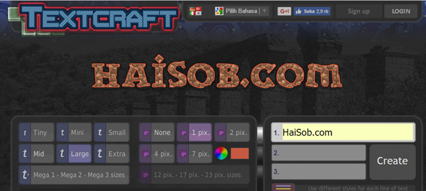 TEXTCRAFT Membuat Logo Online di TEXTCRAFT