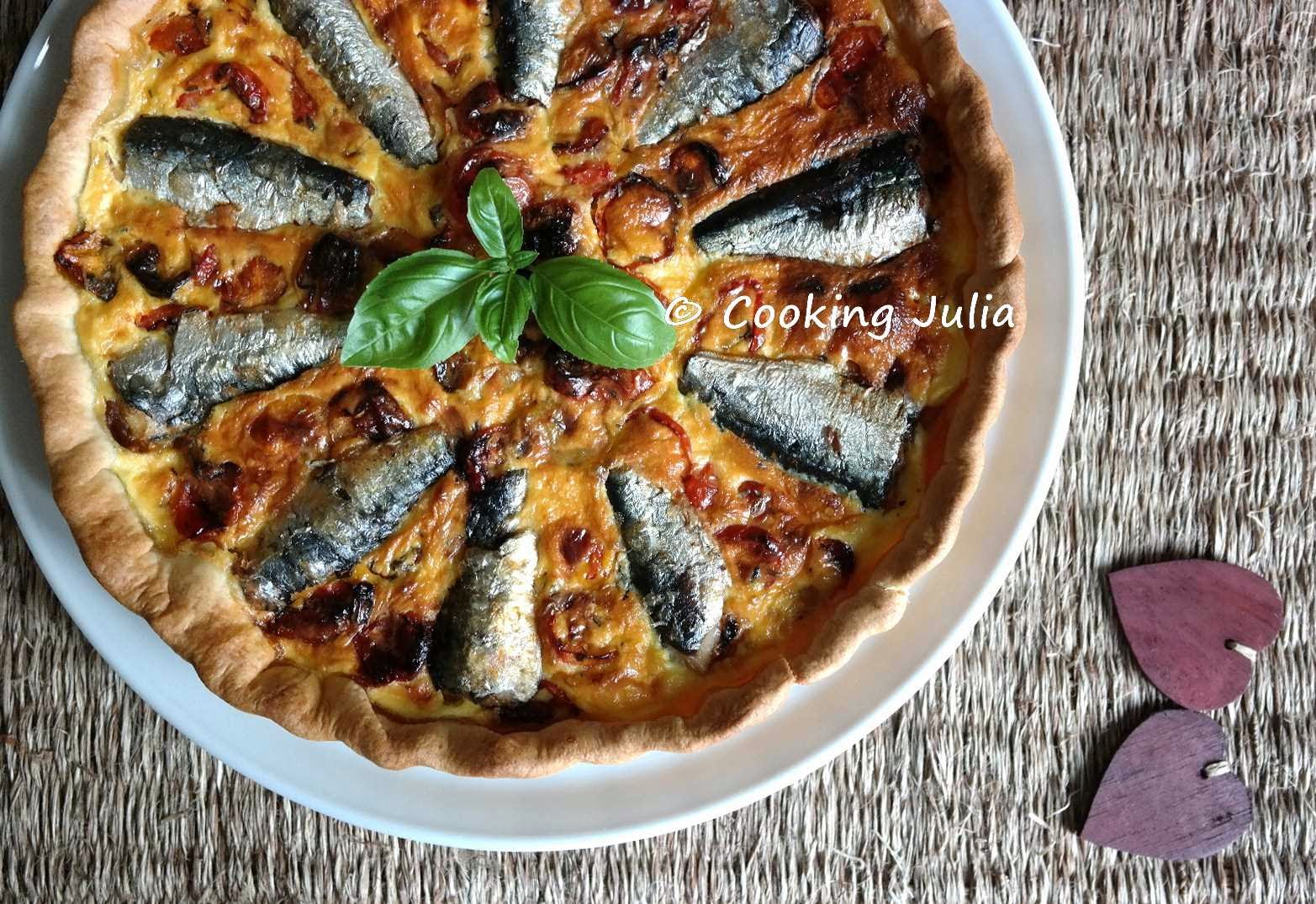 COOKING JULIA QUICHE AUX SARDINES ET TOMATES RÔTIES