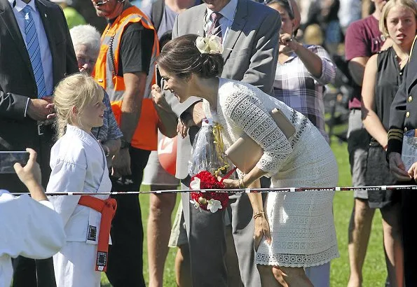 Crown Princess Mary attend the events of the 825th anniversary of Glostrup city. Princess Mary wore Prada Dress