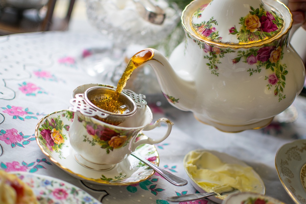 A pouring shot from the Victorian Tea Rooms in Abergavenny