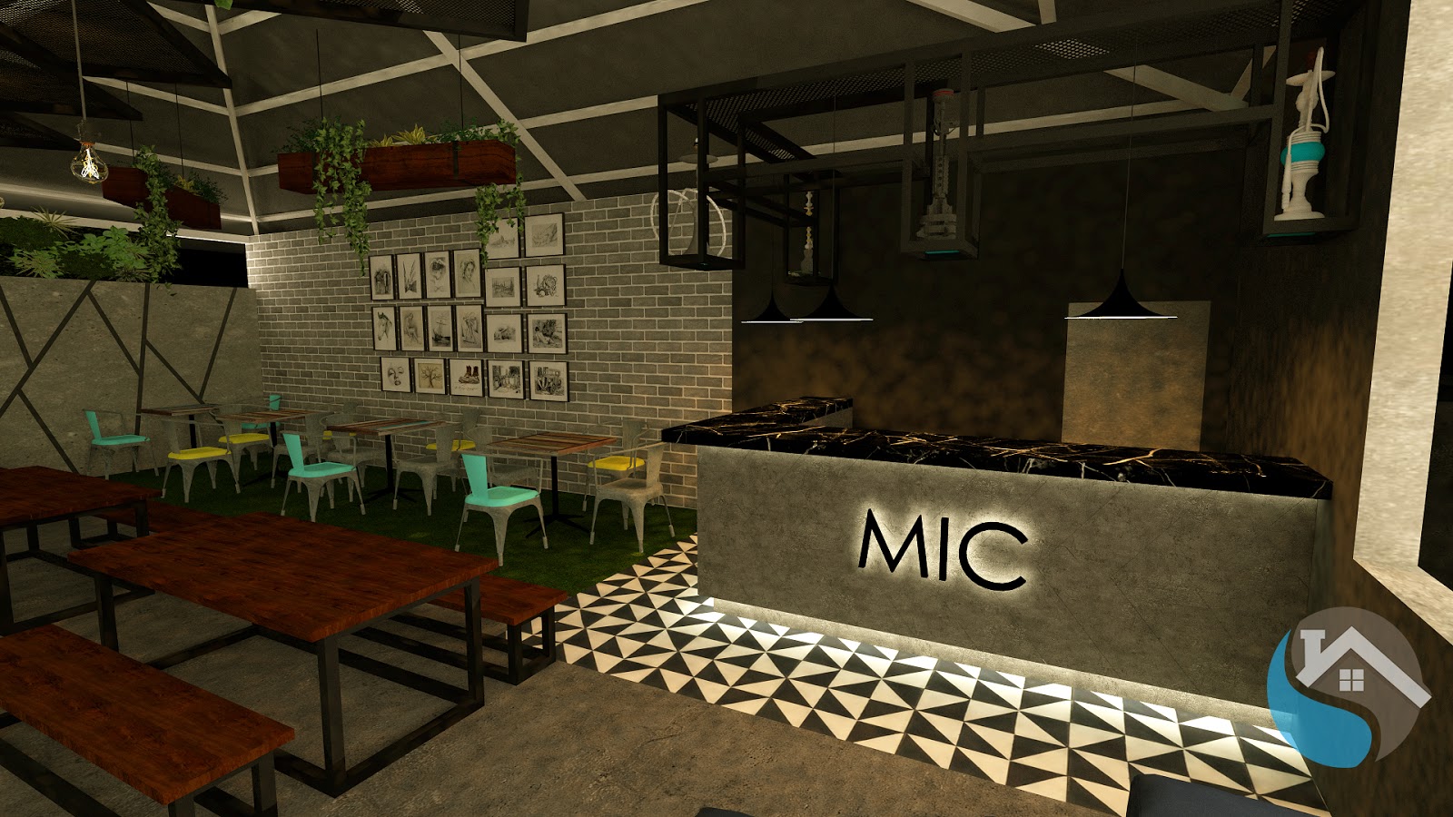 Interiorwalaa Interior Design for Hookah Bar Melt in Cafe