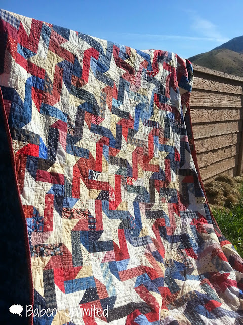 BabcoUnlimited.blogspot.com - Barbed Stars Quilt, Red White & Blue Quilt, Patriotic Quilt