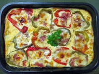 Ομελέτα στο φούρνο με πιπεριές και ζαμπόν - by https://syntages-faghtwn.blogspot.gr