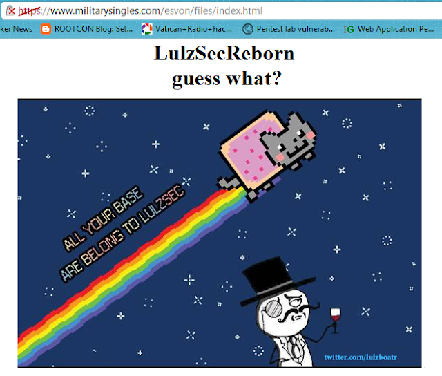 Return of Lulzsec, Dump 170937 accounts from Military Dating Site