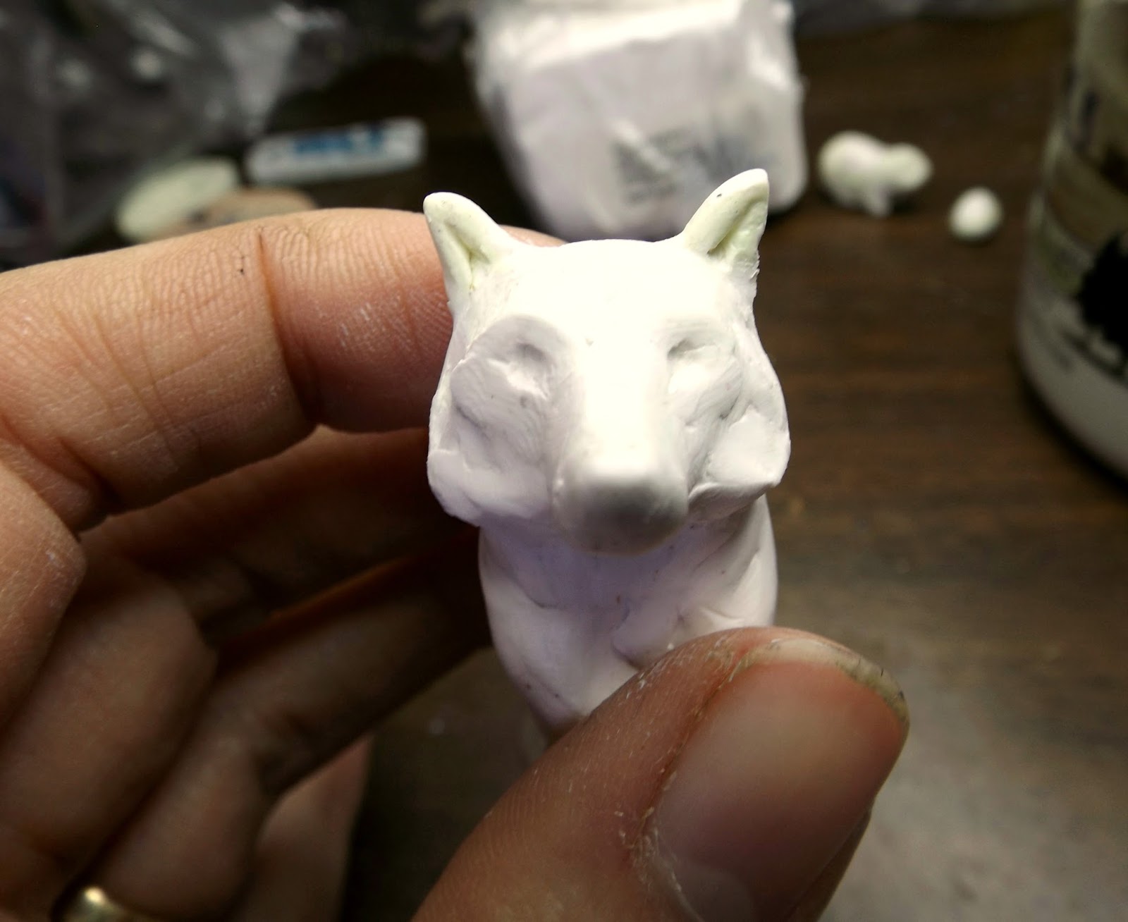 Holly's Creations in Clay Wolf Sculpture Process