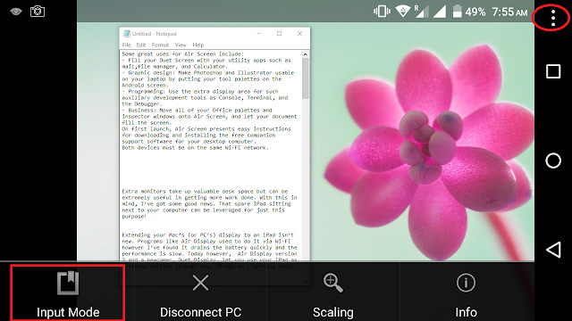 Windows 10 Display extended to Android Phone as a secondary display Windows 10 Display extended to Android Phone as a secondary display