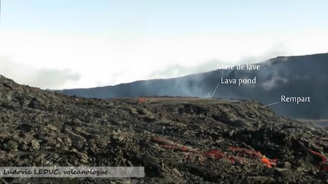 Mare de lave - lava pond- du volcan Piton de la Fournaise, 28 septembre 2015