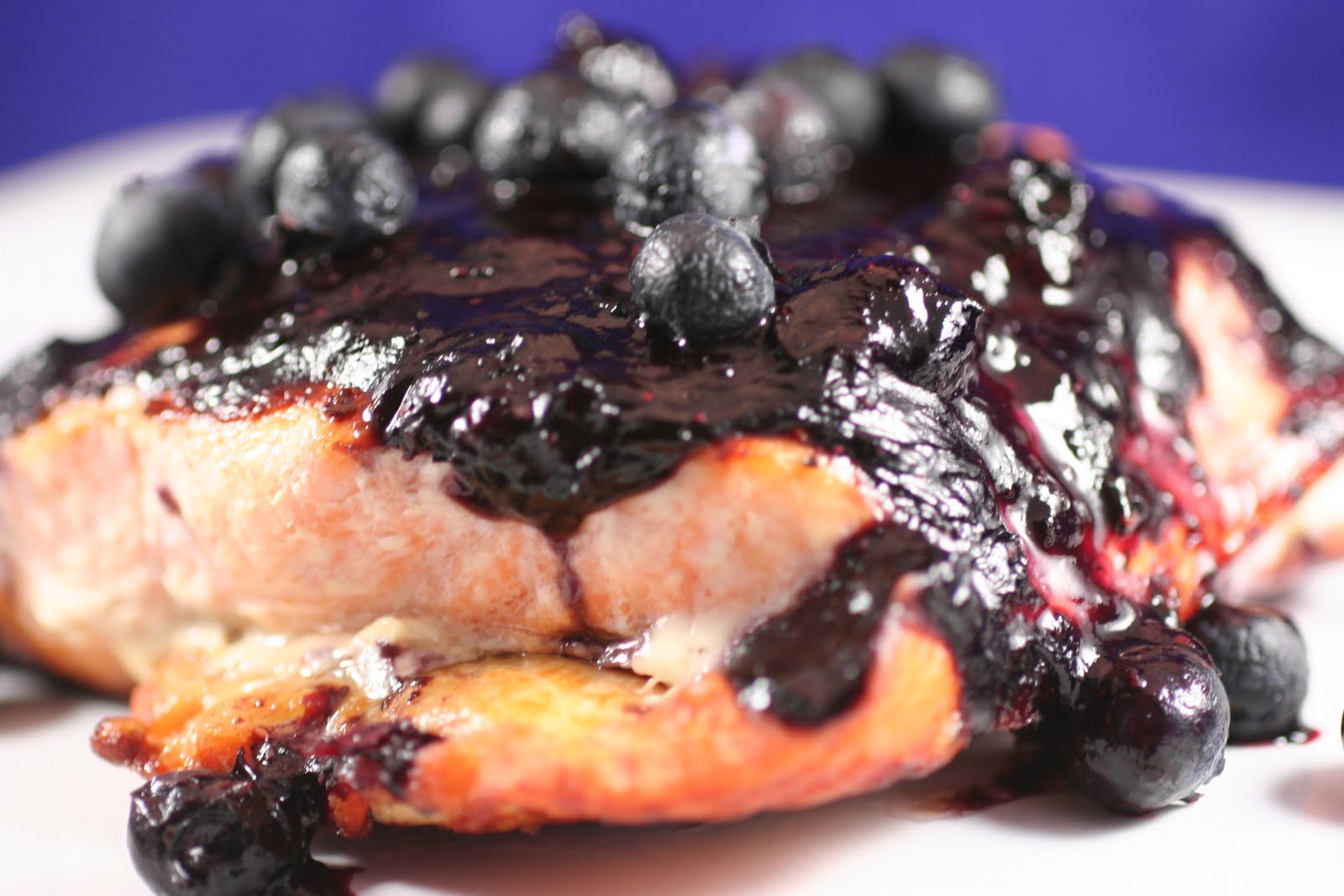 Crostini and Chianti Blueberry Balsamic Salmon