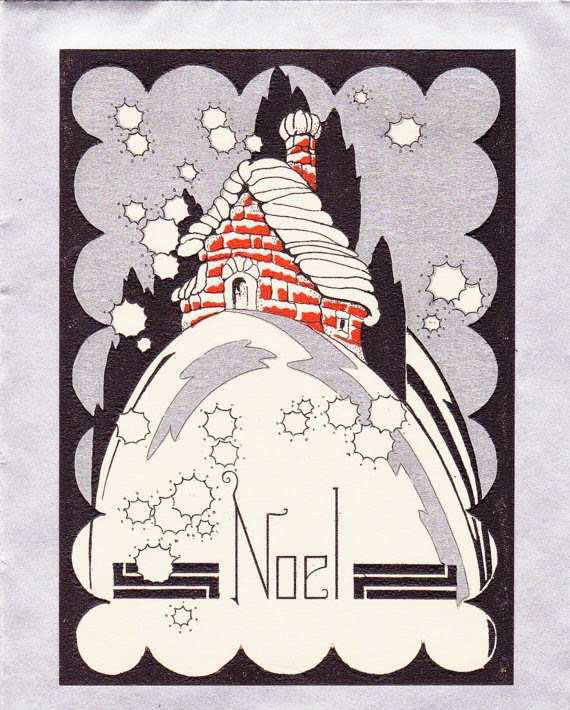 Παλιές κάρτες art deco για τα Χριστούγεννα