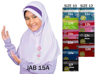 Jilbab Anak Delima Jab 15A size 10-12
