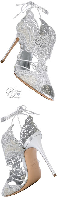 ♦Casadei grey lace sandal #pantone #shoes #grey #brilliantluxury