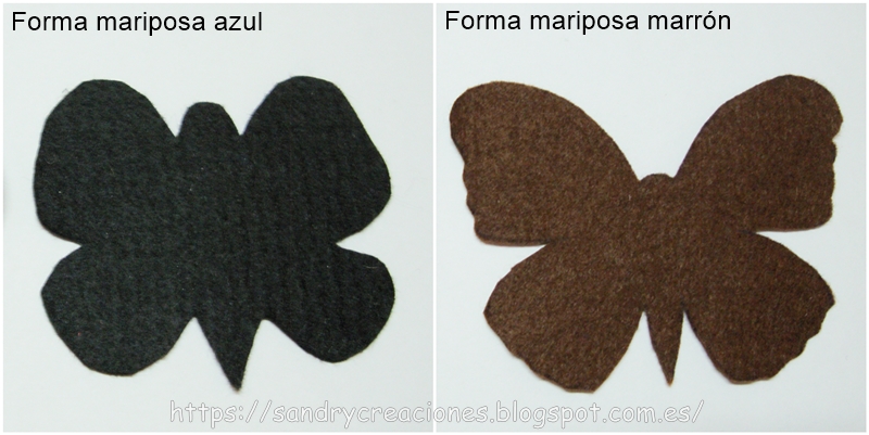 mariposas recortadas en fieltro para empezar con el broche mariposa