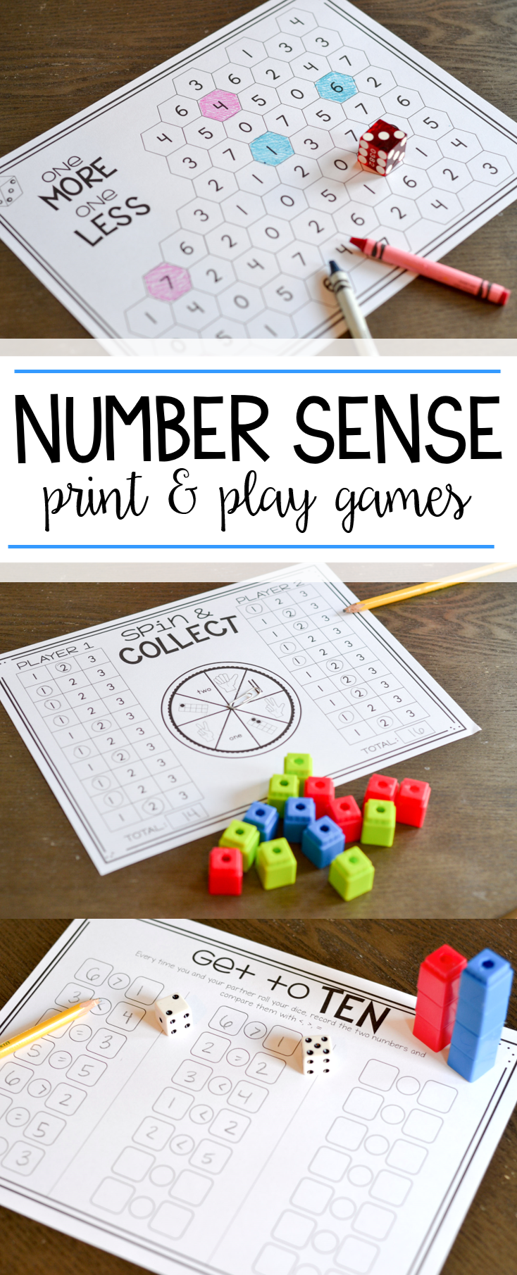Print and Play Number Sense Games - Susan Jones