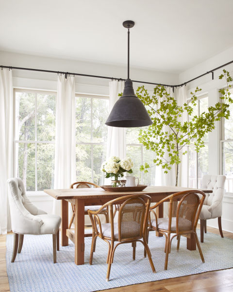 Beautiful modern farmhouse style dining room and inspiration on Hello Lovely Studio