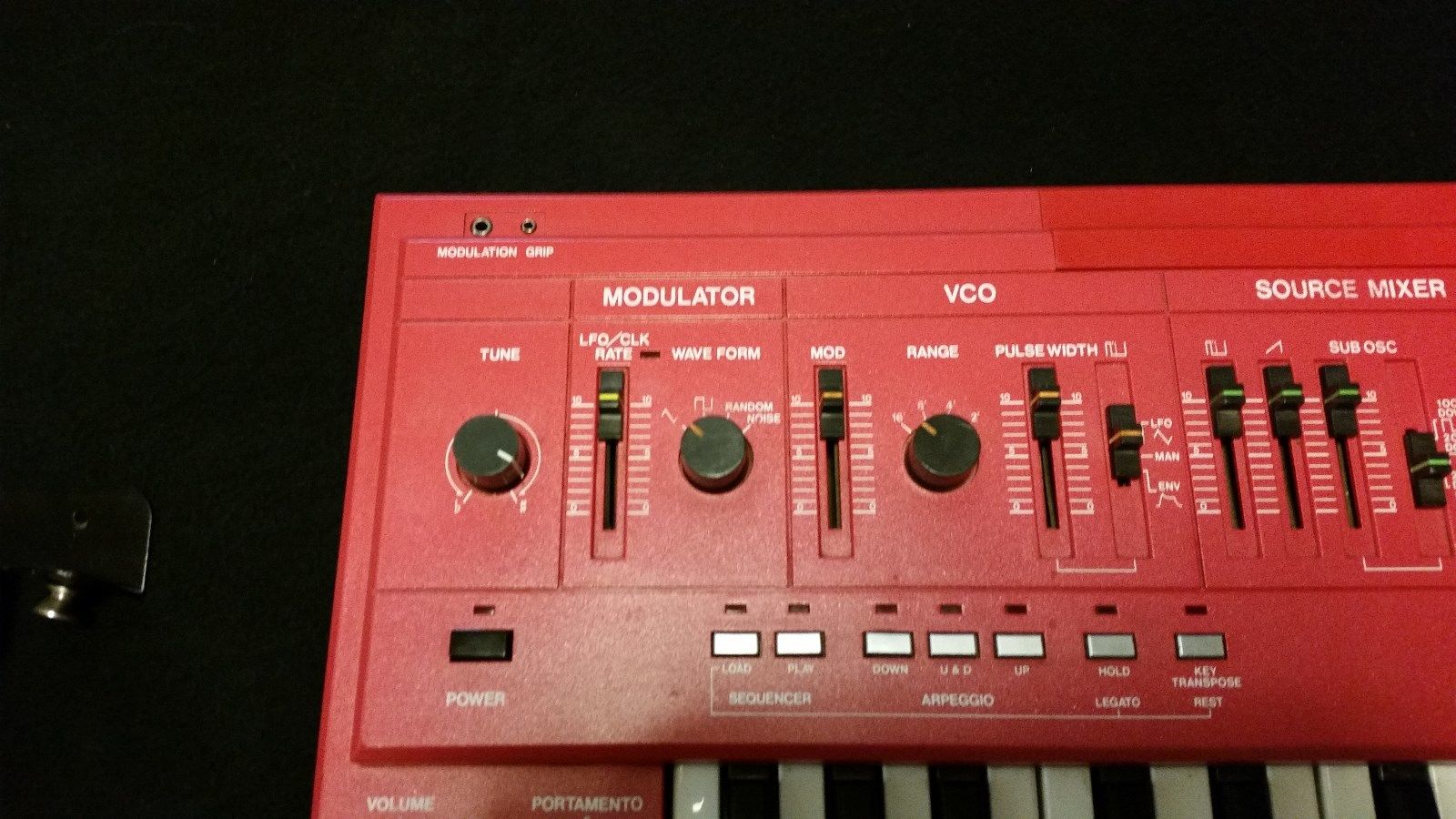 MATRIXSYNTH: Roland SH-101 Analog Synthesizer RED with Mod Grip