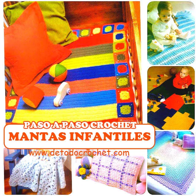 6 modelos de mantas y mantillas ganchillo para bebe