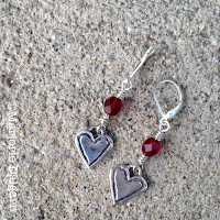 fine silver heart earrings by Emeline Purcell