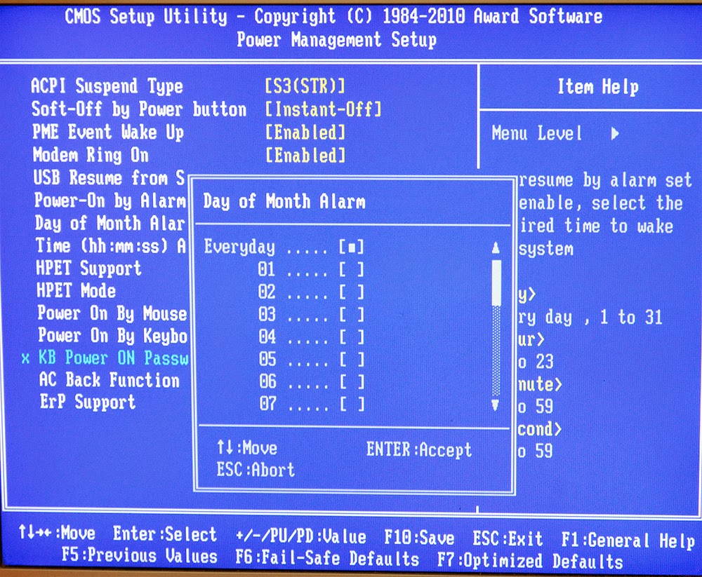 Автоматическое включение компьютера с помощью BIOS