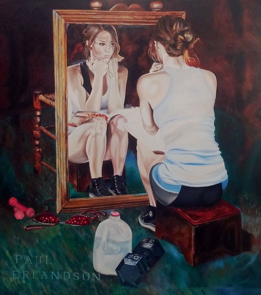 Hot Rod Anglican (Fit) Girl at the Mirror My Norman Rockwell Tribute