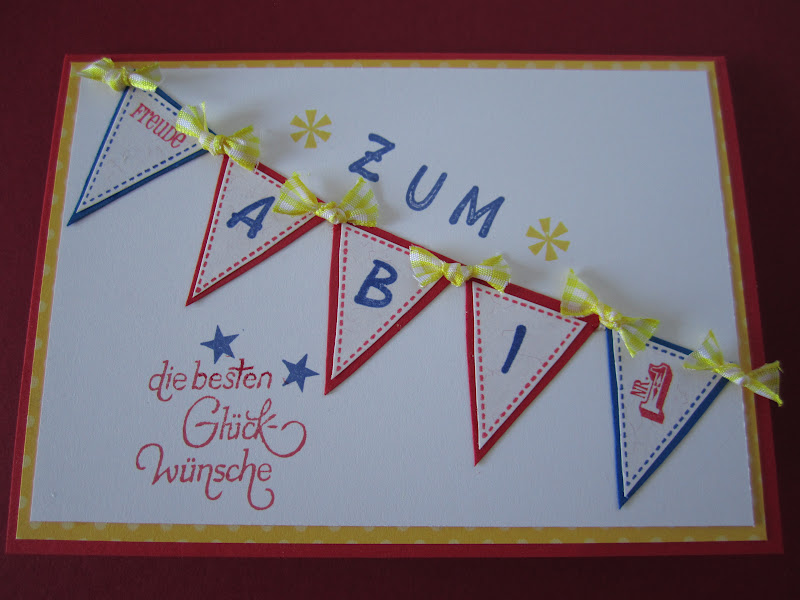 Meine kreativen Seiten: Wimpelwünsche - Karte zum Abitur