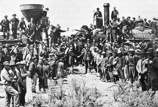 in 1869, opening of the Transcontinental Railroad in the U.S.