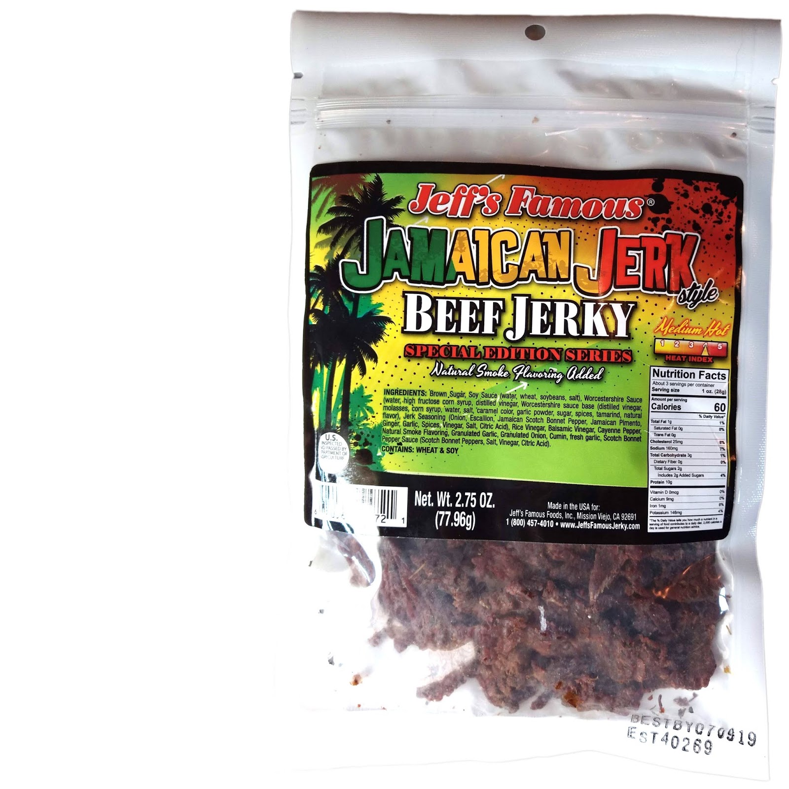 Jeff's Famous Jerky Jamaican Jerk Beef Jerky Reviews