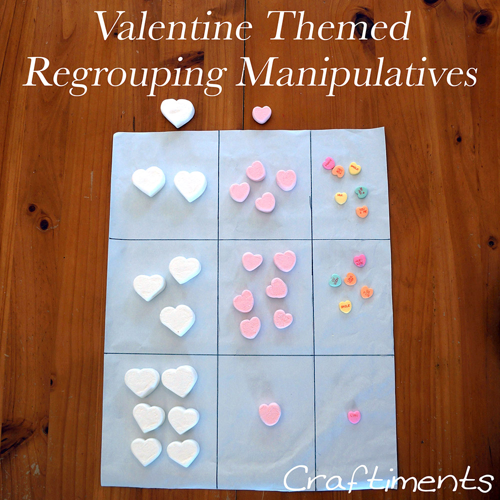 Craftiments:  Valentine Theme Regrouping Manipulatives
