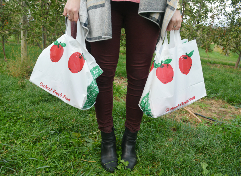 Styling a Plaid Cape for Apple Picking | Organized Mess