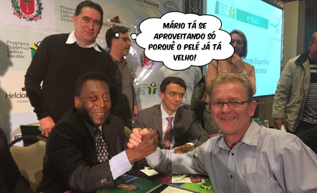 O prefeito e a queda de braço com o Pelé...