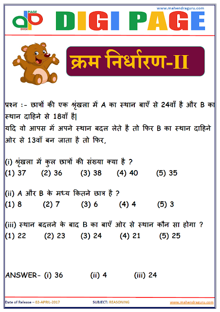 DP | ORDER RANKING | 2 - APR - 17 | IMPORTANT FOR SBI PO DP | ORDER RANKING | 2 - APR - 17 | IMPORTANT FOR SBI PO