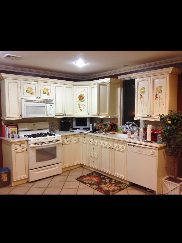 hand painted kitchen cabinets