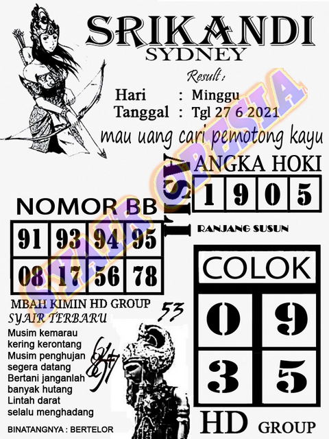 Syair Sdy Hari Ini Minggu 27 Juni 2021 Opesia Official