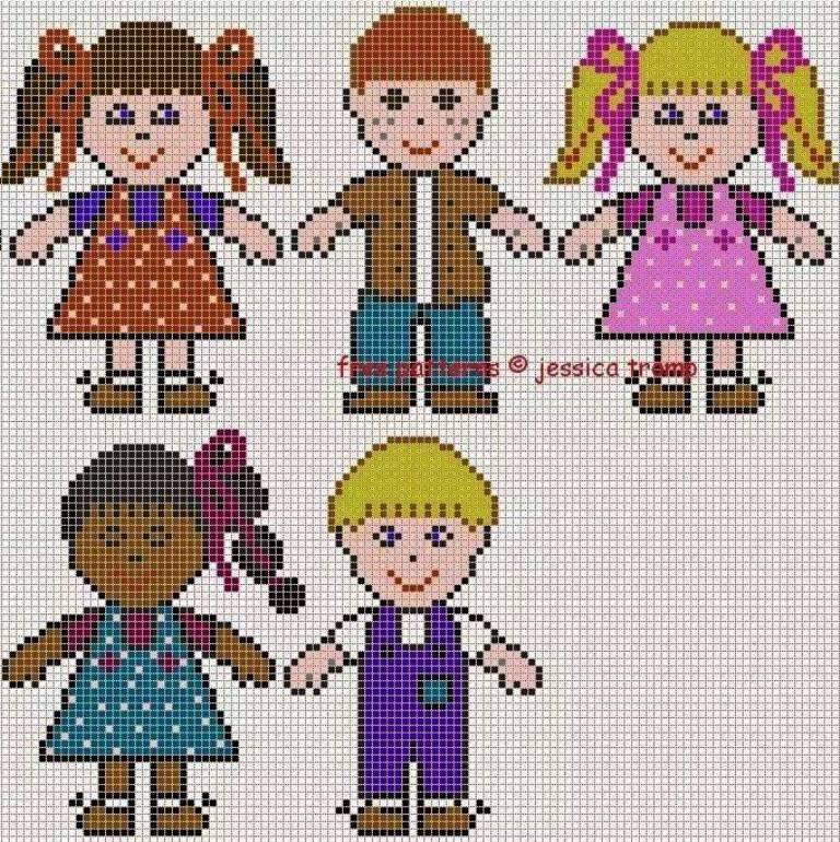 Χειροτεχνήματα σχέδια με παιδάκια για κέντημα / cross stitch patterns of children