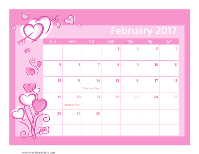 February 2017 calendar templates, February 2017 printable calendar, February 2017 holidays calendar , February 2017 blank calendars, February 2017 Calendar,