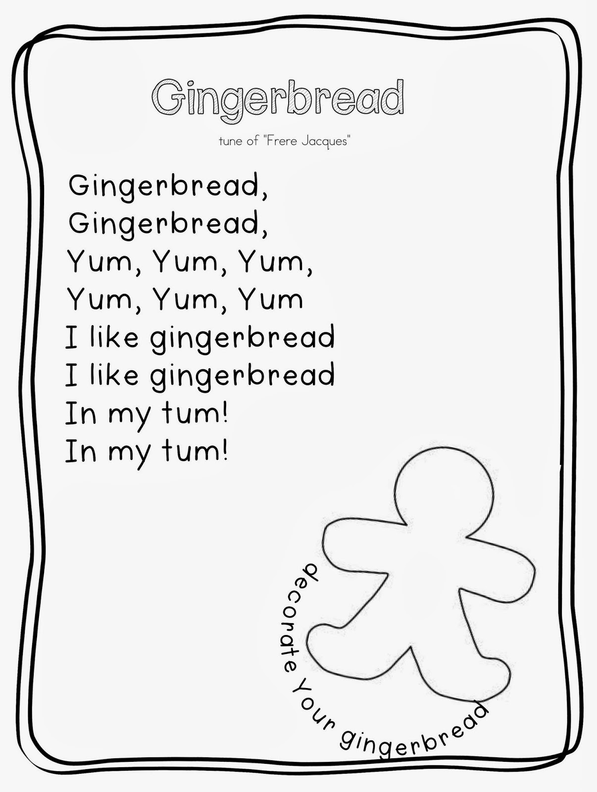 Gingerbread Man Poem Printable Printable Word Searches Gingerbread Man Poem Printable Printable Word Searches