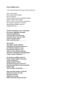 Puisi Perpisahan Sekolah Tentang Guru 1001 Kumpulan Puisi Terbaik