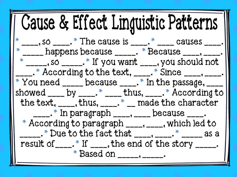 Example cause and effect essay