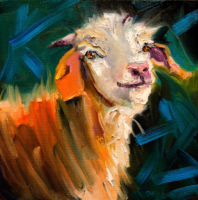 Daily Painters Abstract Gallery: ARTOUTWEST DIANE WHITEHEAD FINE ART OIL PAINTING Goat art