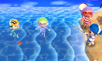 Animal Crossing New Leaf - beach time with friends