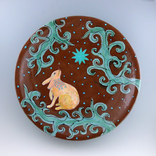 Wishing, 18" diam ceramic platter. Cathy Kiffney