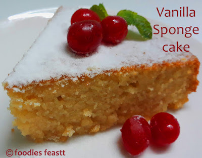 Eggless Vanilla Sponge Cake