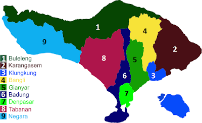 Daftar Kode Pos di Provinsi Bali Peta provinsi Bali beserta pembagian letak kabupaten dan kota
