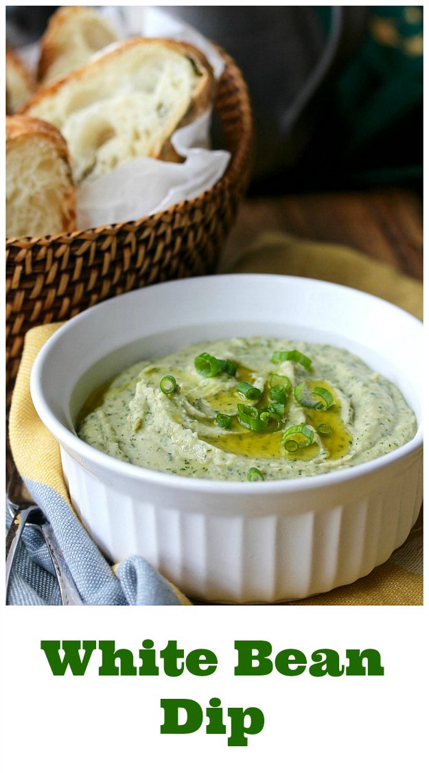 White Bean Dip with Herbs, a great last minute appetizer to whip together when you're expecting last minute guests. 
